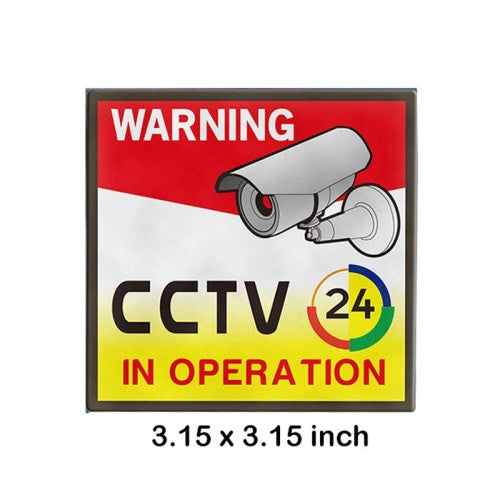 Solar Powered Surveillance 3.15X3.15 Inch CCTV Warning Sign